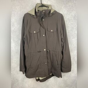 L.L. Bean Jacket‎ Women's Full Zip Hooded Pockets Outdoors Casual Size L Brown